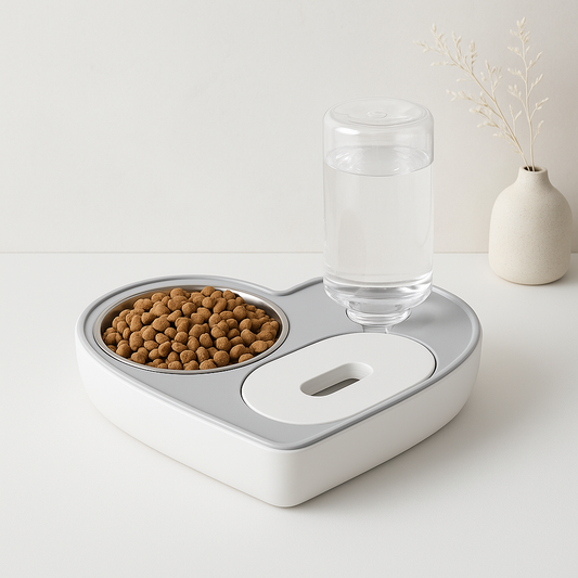 2-in-1 Dog & Cat Feeder Station - No Mess No Spills!