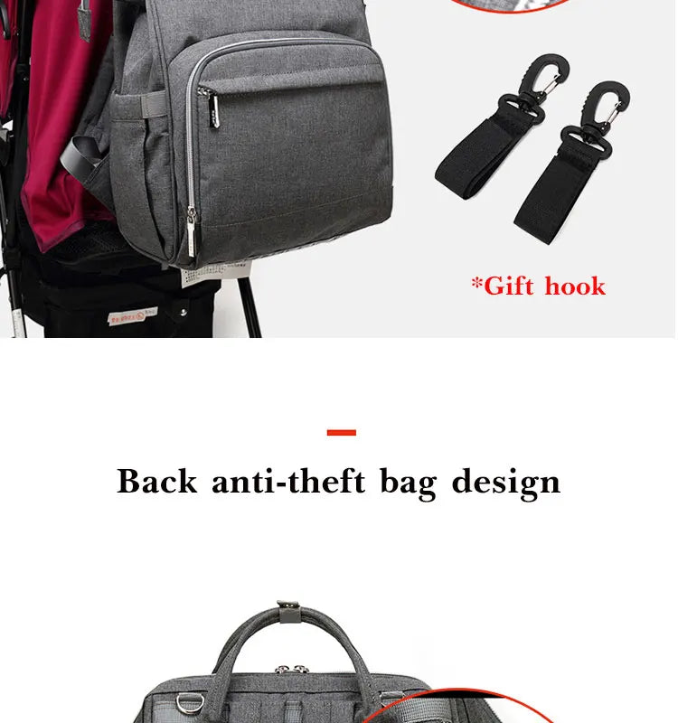 Baby Diaper Bag with USB & Sleeping Crib