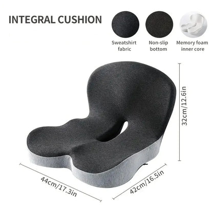 Memory Foam Seat Cushion Lumbar Support-2-in-1 back & Tailbone Relief