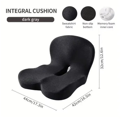 Memory Foam Seat Cushion Lumbar Support-2-in-1 back & Tailbone Relief