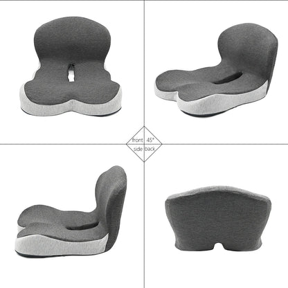 Memory Foam Seat Cushion Lumbar Support-2-in-1 back & Tailbone Relief