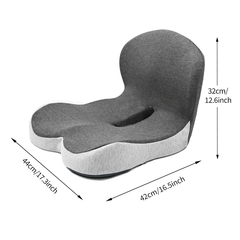 Memory Foam Seat Cushion Lumbar Support-2-in-1 back & Tailbone Relief