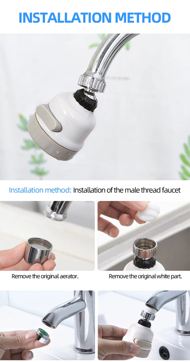 3-Mode Water-Saving Faucet Aerator